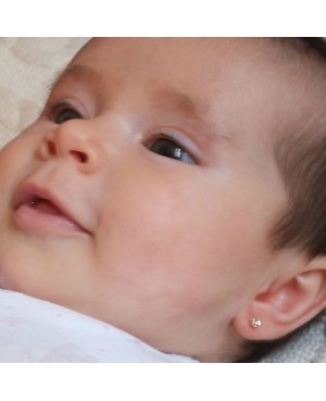 Cercei de aur 9K copii bebelusi Floricele cu pietre 3mm Cercei din aur