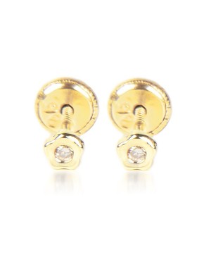 Cercei de aur 9K copii bebelusi Floricele cu pietre 3mm Cercei din aur