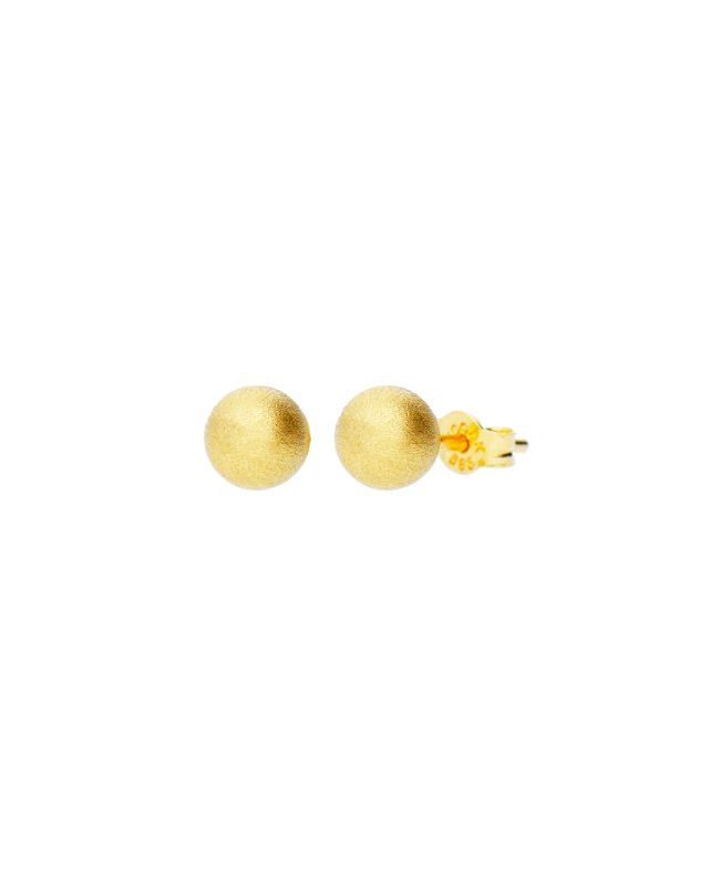 Cercei aur galben 14k dama cu surub Bilute sidefate 6 mm Cercei din aur dama