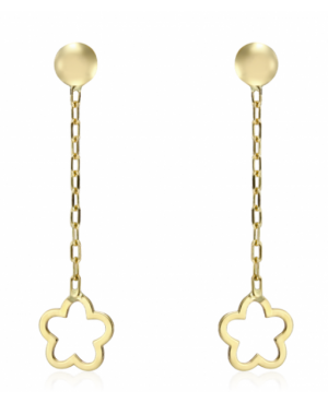 Cercei de aur galben lungi cu lant copii dama Floricele Cercei din aur