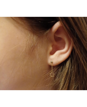 Cercei de aur galben lungi cu lant copii dama Floricele Cercei din aur