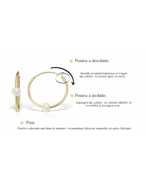 Cercei aur galben 9k rotunzi Tortite mari 20 mm fetite Cercei din aur